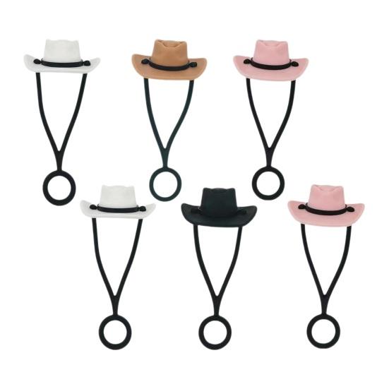 1/4Pcs Cowboy Hat Straw Cover Food Grade Silicone Reusable Dust-proof 30/40Oz Tumbler Straw Tip Plug Topper Protector Cup Accessories