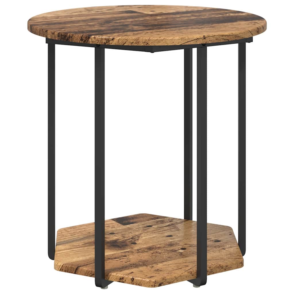 Side Table Set with Shelf 2 Pcs Brown