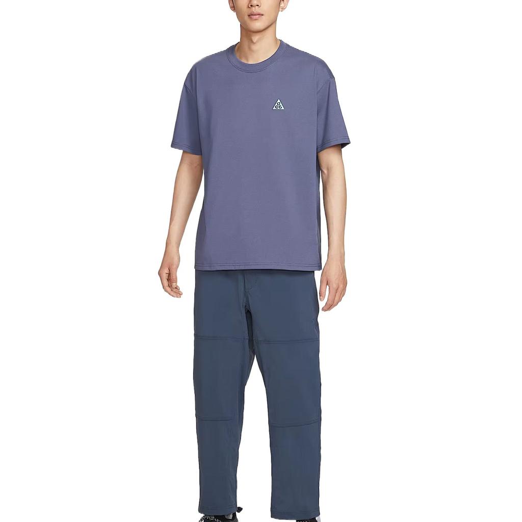 Nike ACG T Shirts Men's Sand Purple Crew Neck Moderate Straight Fit IH8660-508
