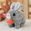 Electric Plush Bunny Toy with Carrot Interactive Walking Rabbit Plushie Handmade Toddlers Educational Jumping Simulation Stuffed Animal Toy