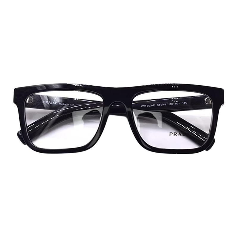 Prada Business fashion design plate square optical glasses men's black Black 16K 1O1 (size 56) 56 basic packaging-glasses case + packaging box
