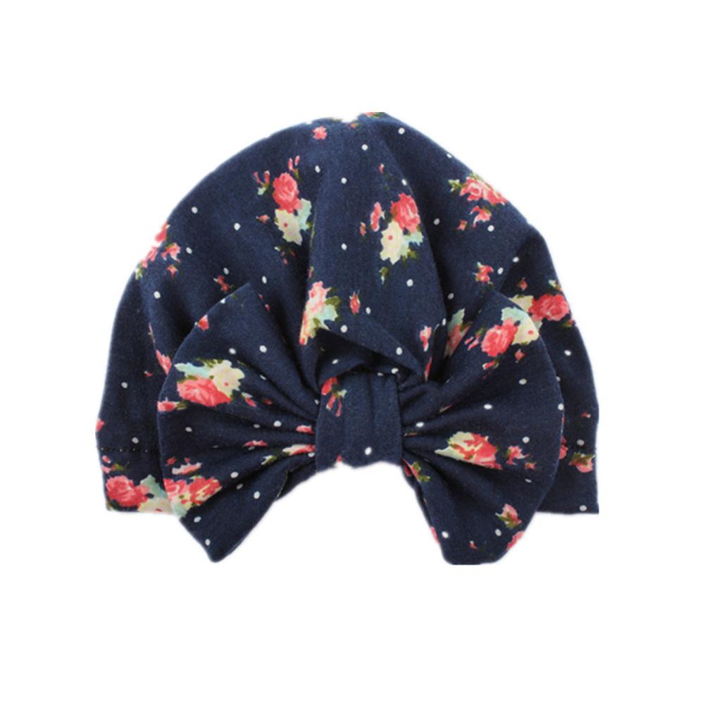 Children  Soft Cotton Warm Hat Delicate Bowknot Cap for Autumn Winter
