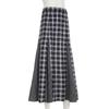 Women's Retro College Style Color Contrast Patchwork Check Low Waist Slimming All Matching Simple Skirt