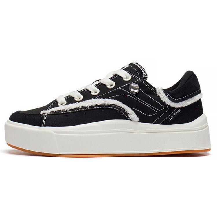Li Ning Comfy Casual Low top Skateboard Shoes Men's Black White AGCS035-1