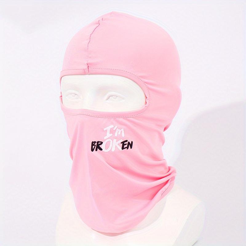 

1 шт. Спортивна розтяжна маска-балаклава з друкованим малюнком, дихаюча швидковисихаюча головний убір для велосипедистів, вітронепроникна пов’язка на голову з захистом від ультрафіолету, унісекс рожевий