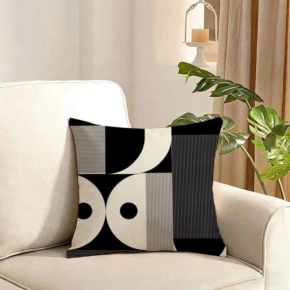 Abstract Geometric  Modern Boho Cushion Cover Reversible Plush Pillow Cover Soft Fluffy  Home Decor for Sofa Bedroom