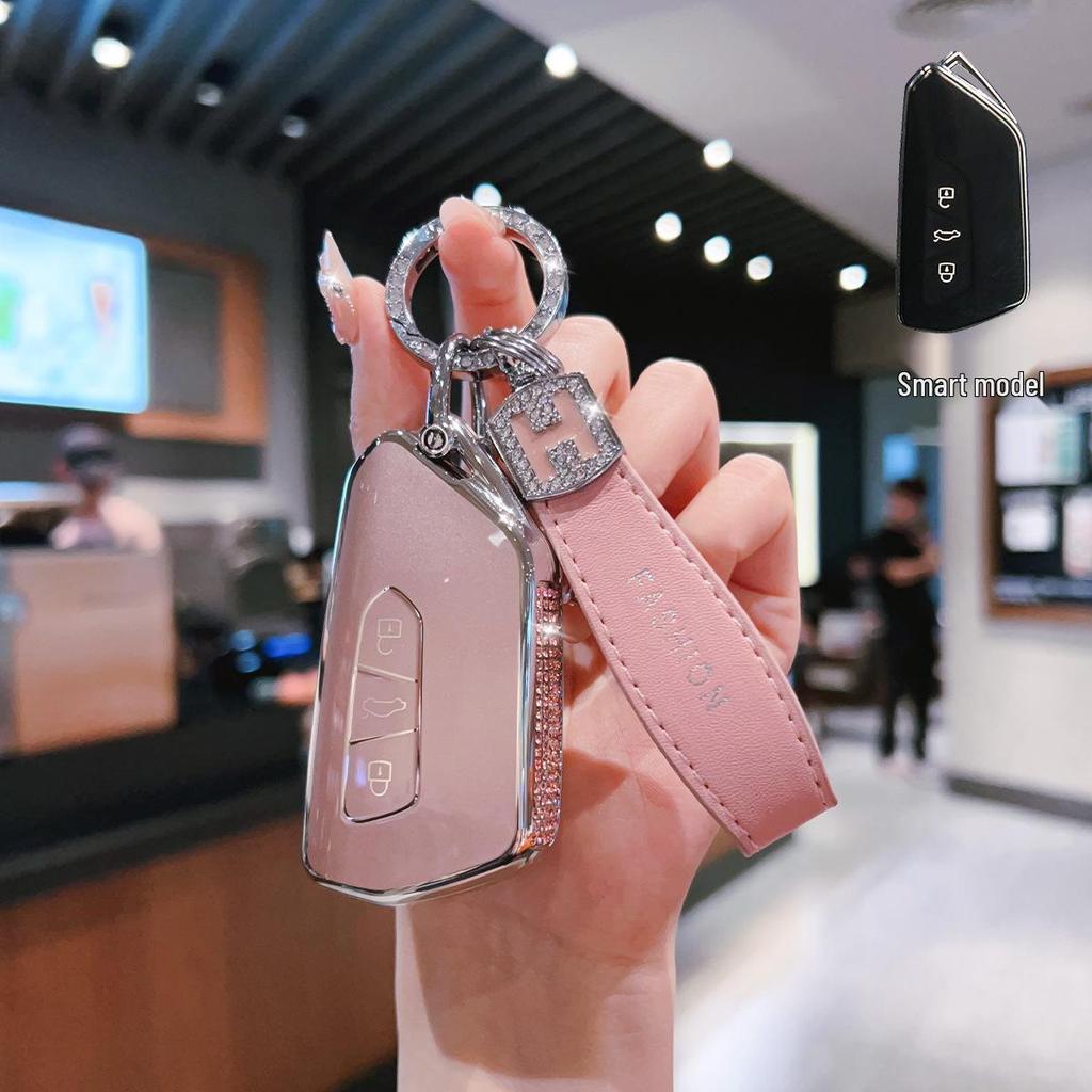 Volkswagen Key Cover for Golf 8, Sagitar, Lavida, Tiguan, Bora, Passat - Car Key Shell with Buckle