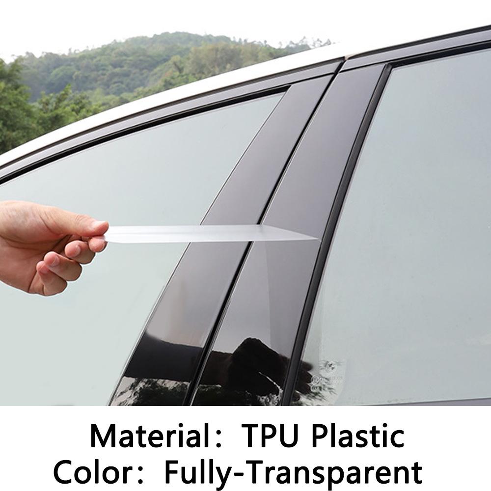 Car TPU/Glossy Mirror Pillar Post Cover For Toyota Highlander 2008 2009 2010 2011-2014 Door Trim Window Molding Sticker 4pcs