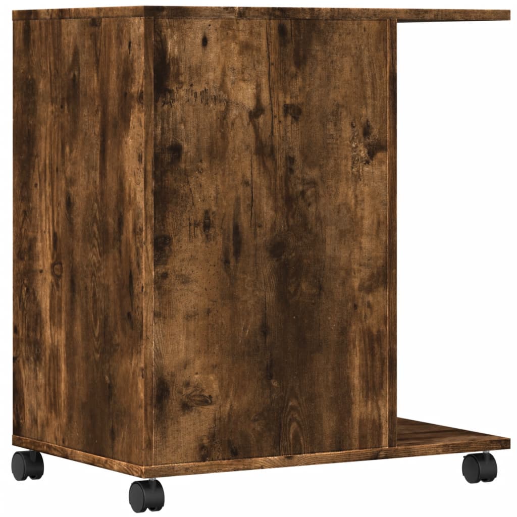 Printer Stand with Casters Smoked Oak 60 X 40 X 68.5 Cm