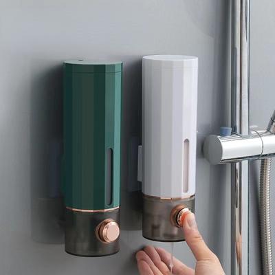 Bathroom Liquid Containers Manual Press Shampoo Dispenser Wall Mounted Soap Dispenser Organizer Bottle Easy To Install