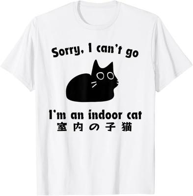 Tut mir leid, ich kann nicht gehen, ich bin eine Wohnungskatze Lustiges Wohnungskätzchen T-Shirt