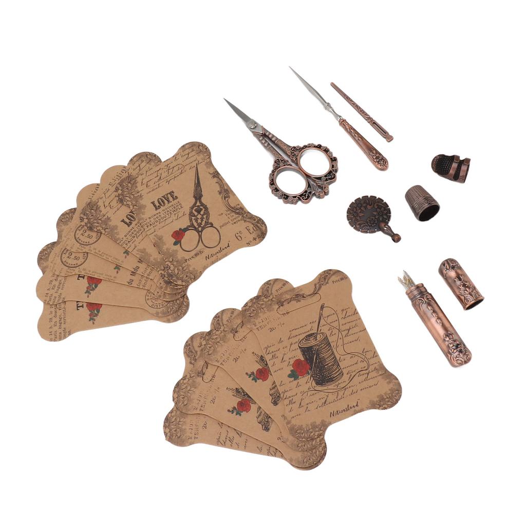 Europäisches Vintage Stickschere Set Edelstahl Europäisches Antikes Vintage Nähset für Nähen Handwerk Kunstwerke Handarbeit