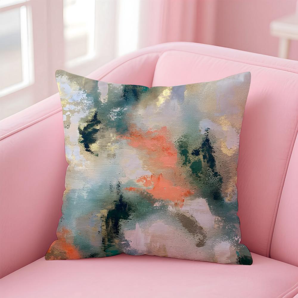 Abstract Art Pillow Niche Design Decor Cushion Cover Pillowcase Short Plush Invisible Zipper Room Sofa Cushion Cover