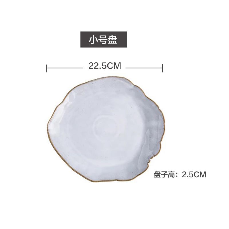 Irregular Ceramic Dinner Plate Set Rice Bowl Sauce Dish Soup Bowl Noodle Bowls Sushi Plate Dessert Bowls Western Steak Plates