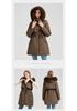 Women's Mid-Length Parka with Detachable Fur Collar and Sleeves - Warm, Thick Cotton Winter Jacket