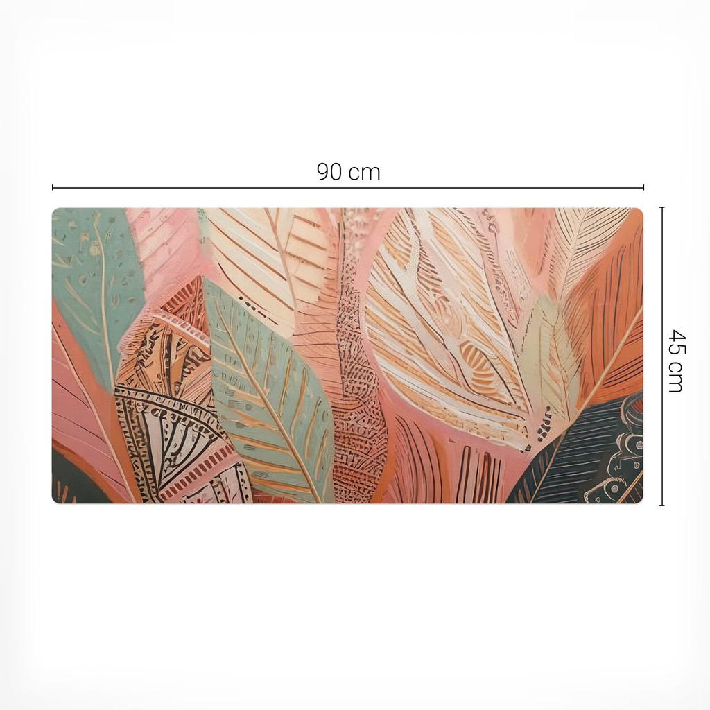 Anti-Slip Gaming Mouse Pad Leaves in Abstraction 90x45 cm