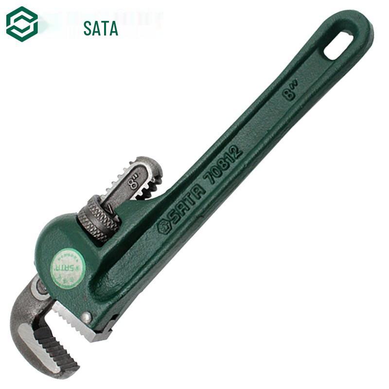 SATA 70812 Heavy-Duty Chrome Vanadium 8-inch Pipe Wrench