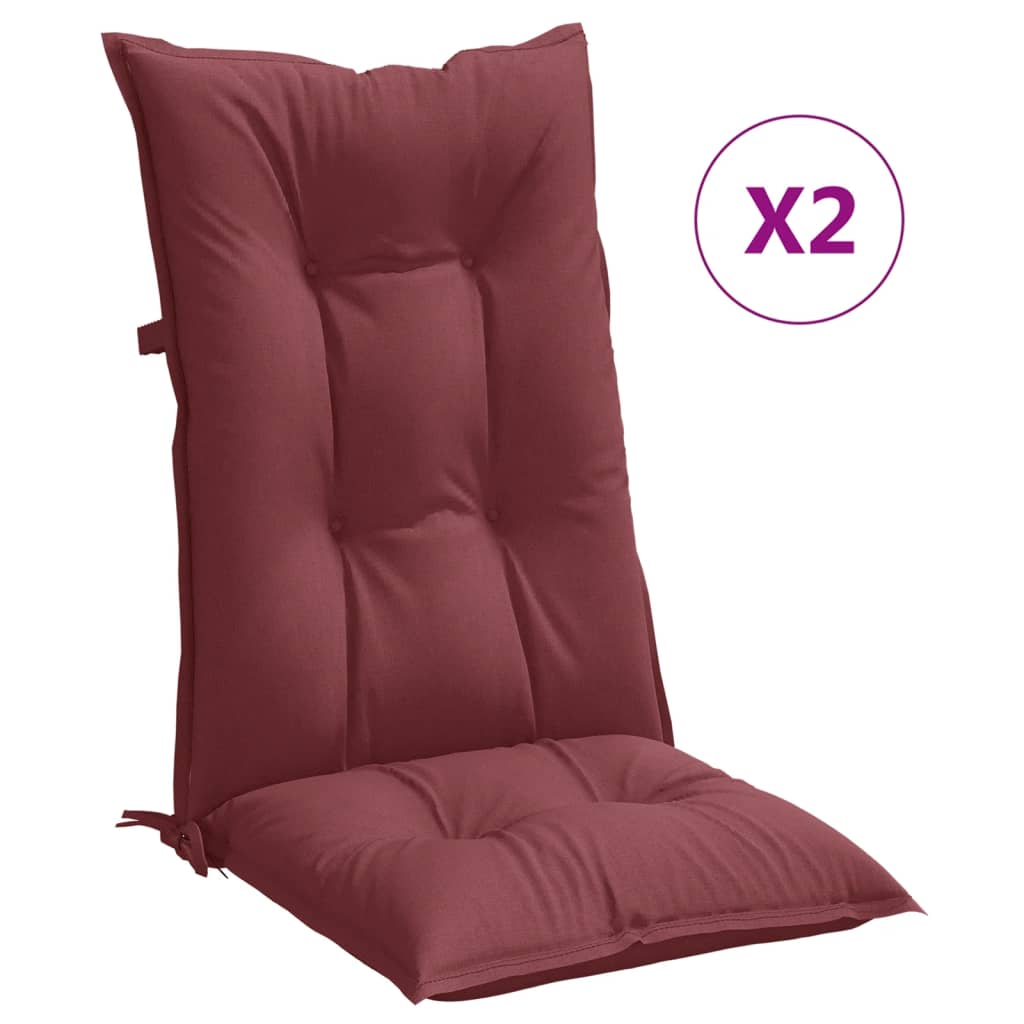 Hochlehner Seat Cushions 2 Pcs Melange Burgundy 120 X 50 X 7 Cm Fabric