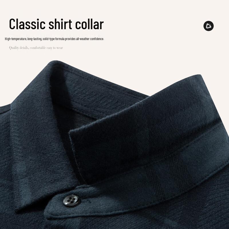 Men's Wool Blend Fleece-Lined Long Sleeve Shirt