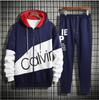 Men's 2025 Spring Korean Slim Fit Cardigan & Hoodie Sweatpants Set with Letter Accents