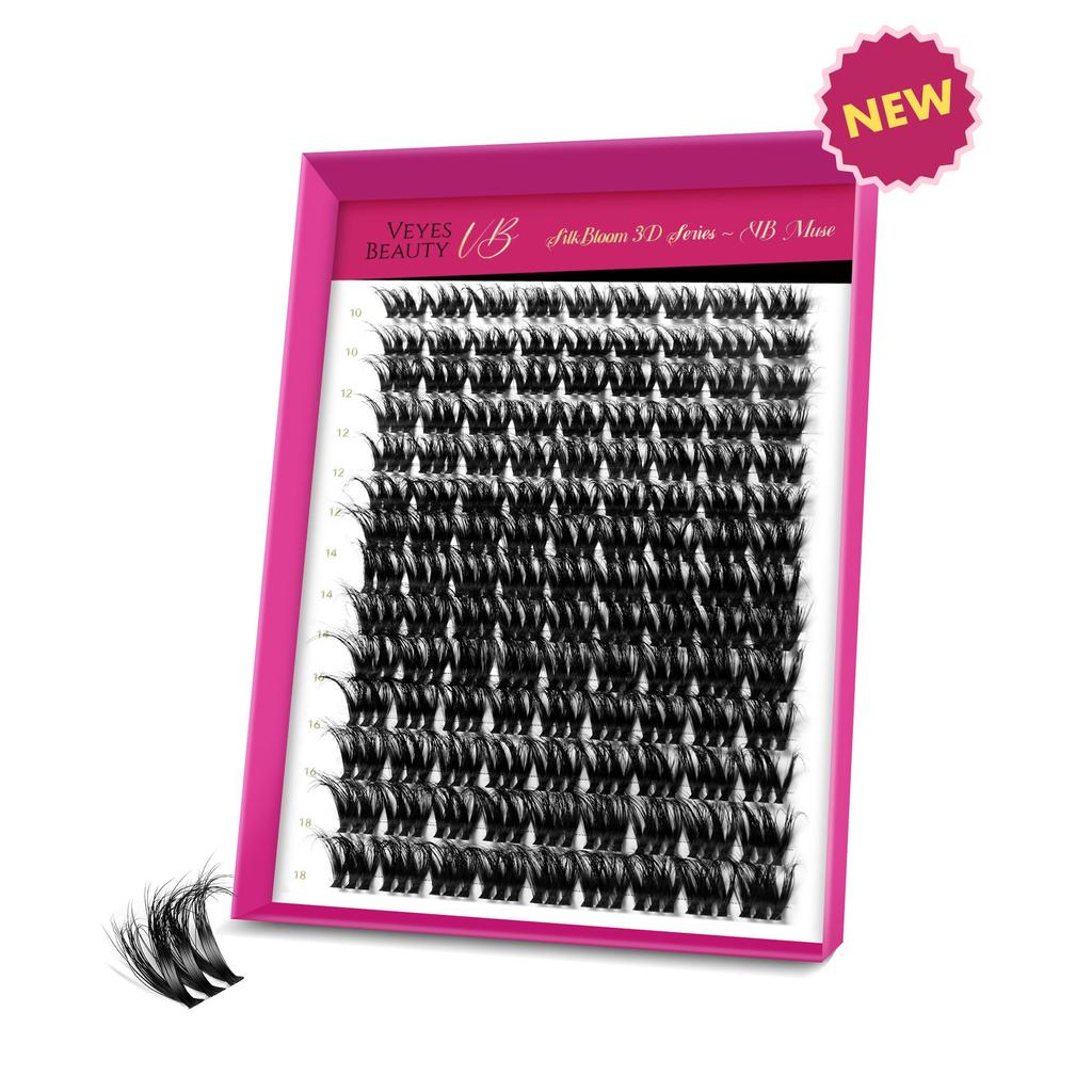 veyesbeauty Muse Cluster Lashes Fluffy Individual Extensions 3D Layered Volume 126 Clusters 10-18mm