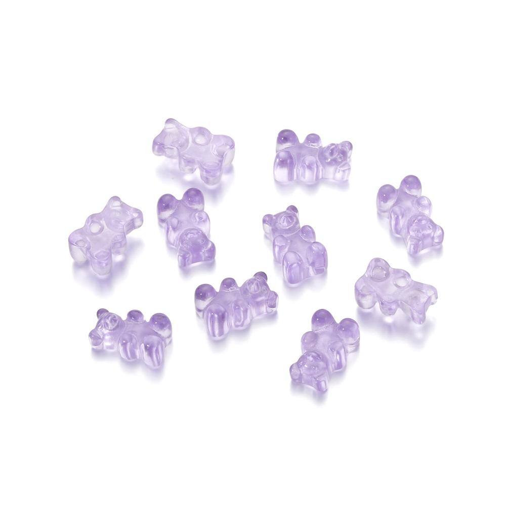 10Pcs/Lot Candy Color Resin Mini No Hole Bear Charms Pendants for DIY Earrings Necklace Bracelet Jewelry Making Accessories