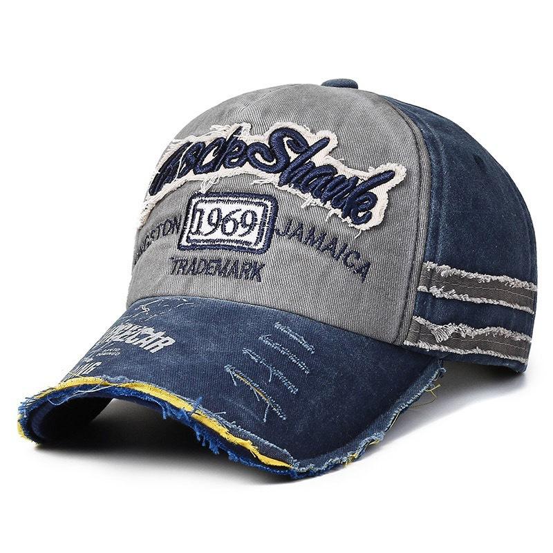 Fashion Men Baseball Cap Large Letters Pure Cotton Shark Embroidery Casual Visor Hat for Women Snapback Hip Hop Caps Peaked Cap