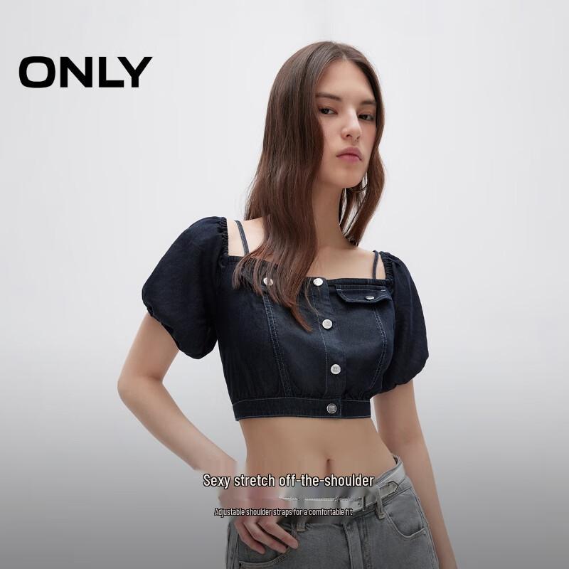 ONLY Women's Spring Off-Shoulder Denim Tee