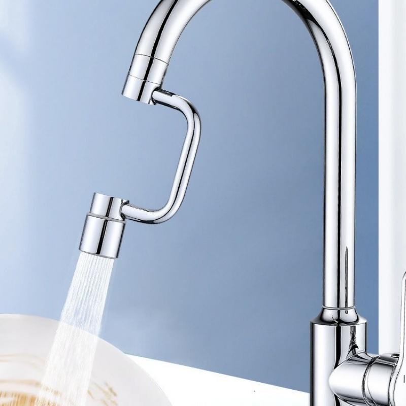 Single Gear/Double Gear Universal Swivel Faucet Extender Splash-Proof Kitchen Sink Faucet Aerator Extension with Adjustable Robotic Arm
