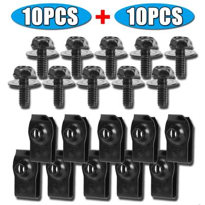 Car Body Bolts U-nut Clips Engine Cover Undertray Splash Shield Guard Bumper Fender Liner Retainer Fastener Rivet Screws