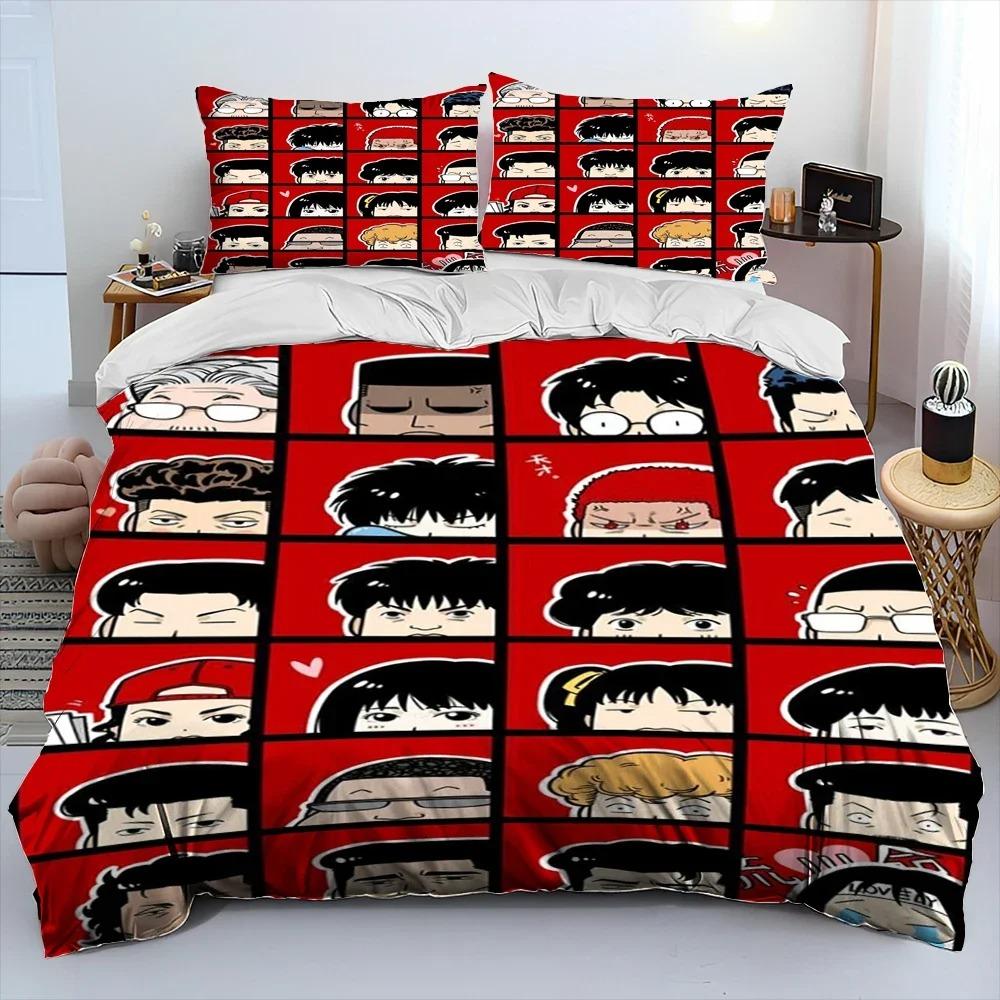 

Slam Dunk Japan Anime Cartoon Comforter Bedding Set,Duvet Cover Bed Set Quilt Cover Pillowcase,King Queen Size Bedding Set Kids 70x133cm 2pcs