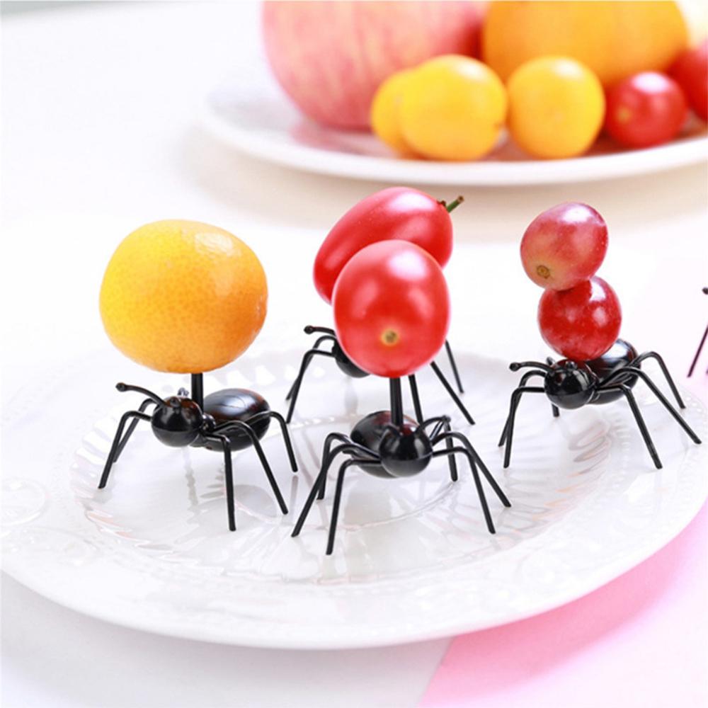24PCS Cute Mini Ant Fruit Forks - Eco-Friendly Plastic Dessert Forks for Kids, Kitchen & Bar