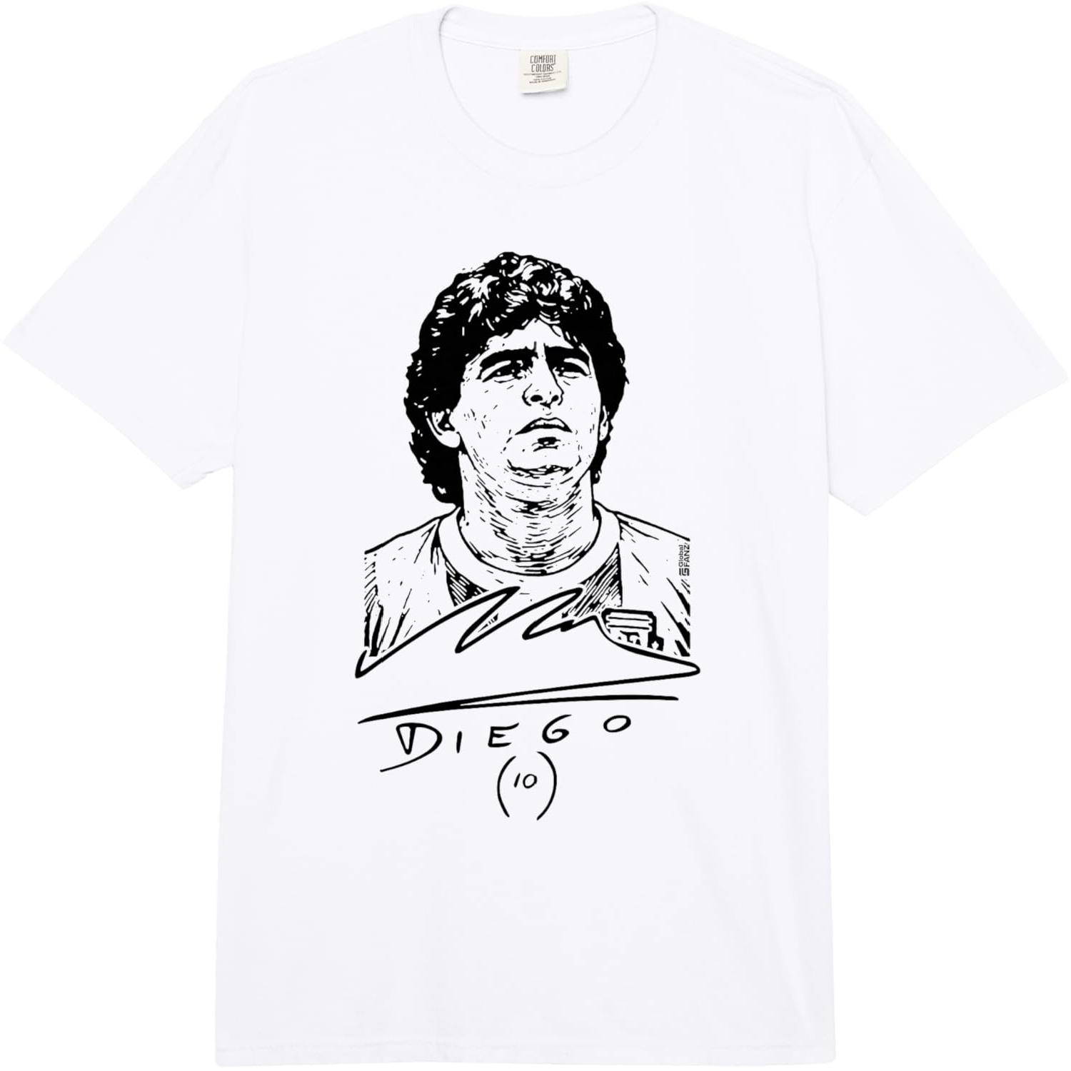 Diego Maradona Retro Autograph Design Comfort Colors Adult Heavyweight T-Shirt S разноцветный