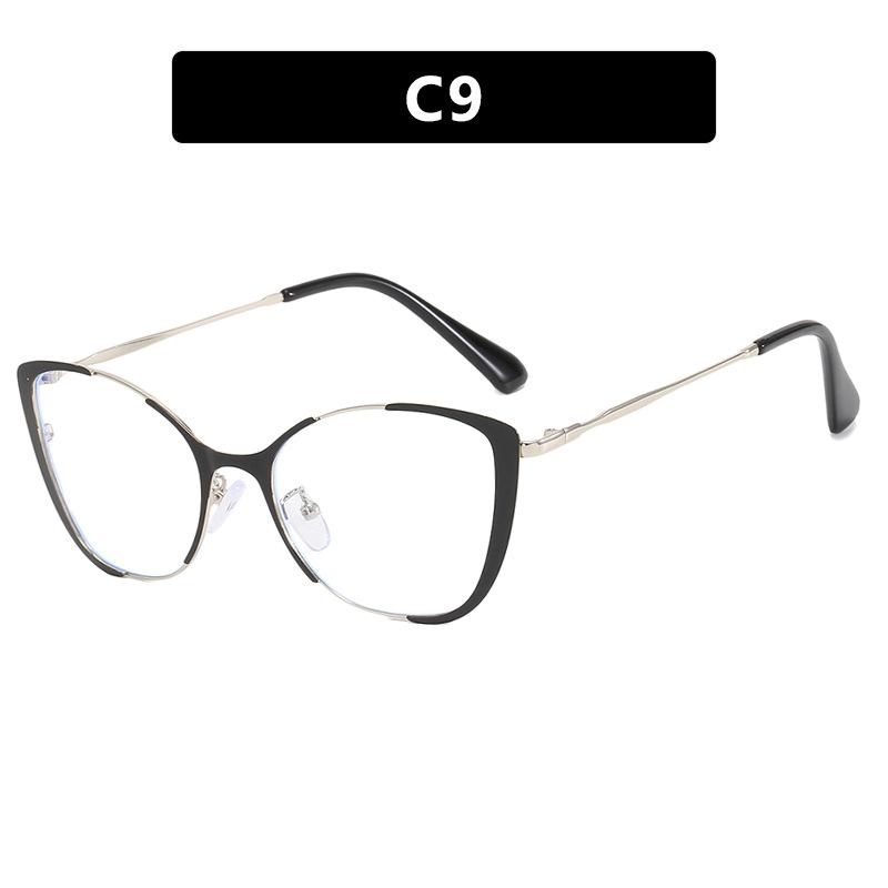 Trendy Glasses Frame Cat Eye Personalized Anti-Blue Flat Mirror Fashion Optical Frame