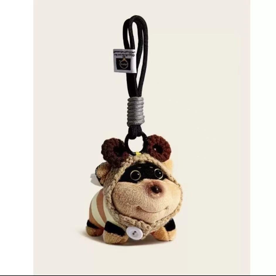 Cute Handcrafted Plush Dog Toy Keychain Featuring Vibrant Colors And Unique Designs