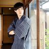 Kyoto Kimonomachi Original Navy and White Striped Cotton and Size Day Plus Sizes [KIMONOMACHI] Men's Jinbei, Linen, Small, Father's Gift, Loungewear,
