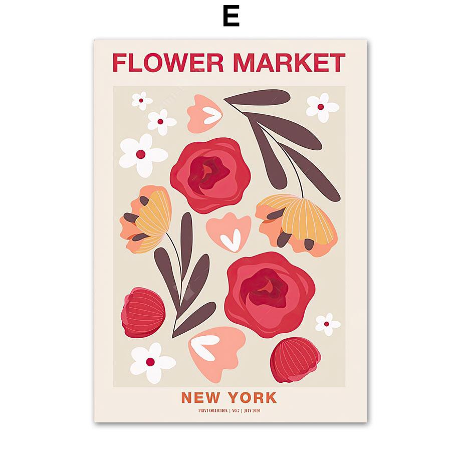 Väggkonsttryck Canvasmålning New York Madrid Matisse Retro Tokyo Blomstermarknad Nordisk affisch Inredningsbilder för vardagsrummet