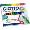 Materiais de desenho - GIOTTO - Turbo-Maxi - 12 cores laváveis - Ponta bloqueada - A partir de 3 anos