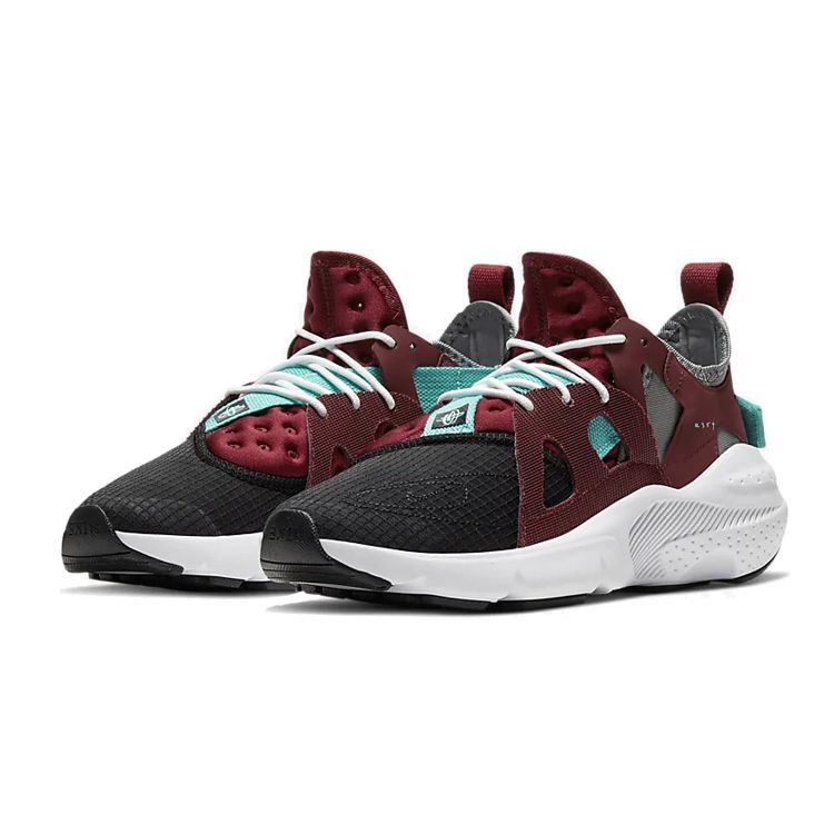 Nike Huarache-Type Team Red Black Particle Grey Aurora Green White Men's Running Shoes BQ5102-600