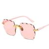 Square Rimless Sunglasses Women Luxury Brand Designer Summer Red Glasses UV400 Shades Fashion Sun glasses For Men