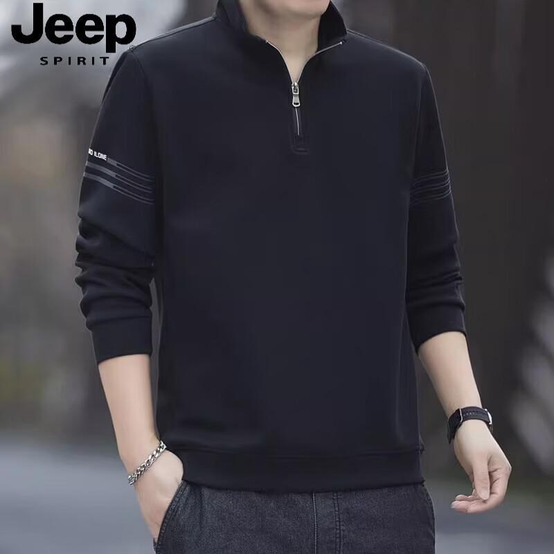 JEEP SPIRIT Men s 2026 Spring Half-Zip Long-Sleeve Pullover XL