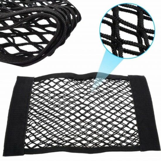 Car Seat Back Rear Trunk Net Mesh Storage Bag Double Layer Pocket Auto Organizer