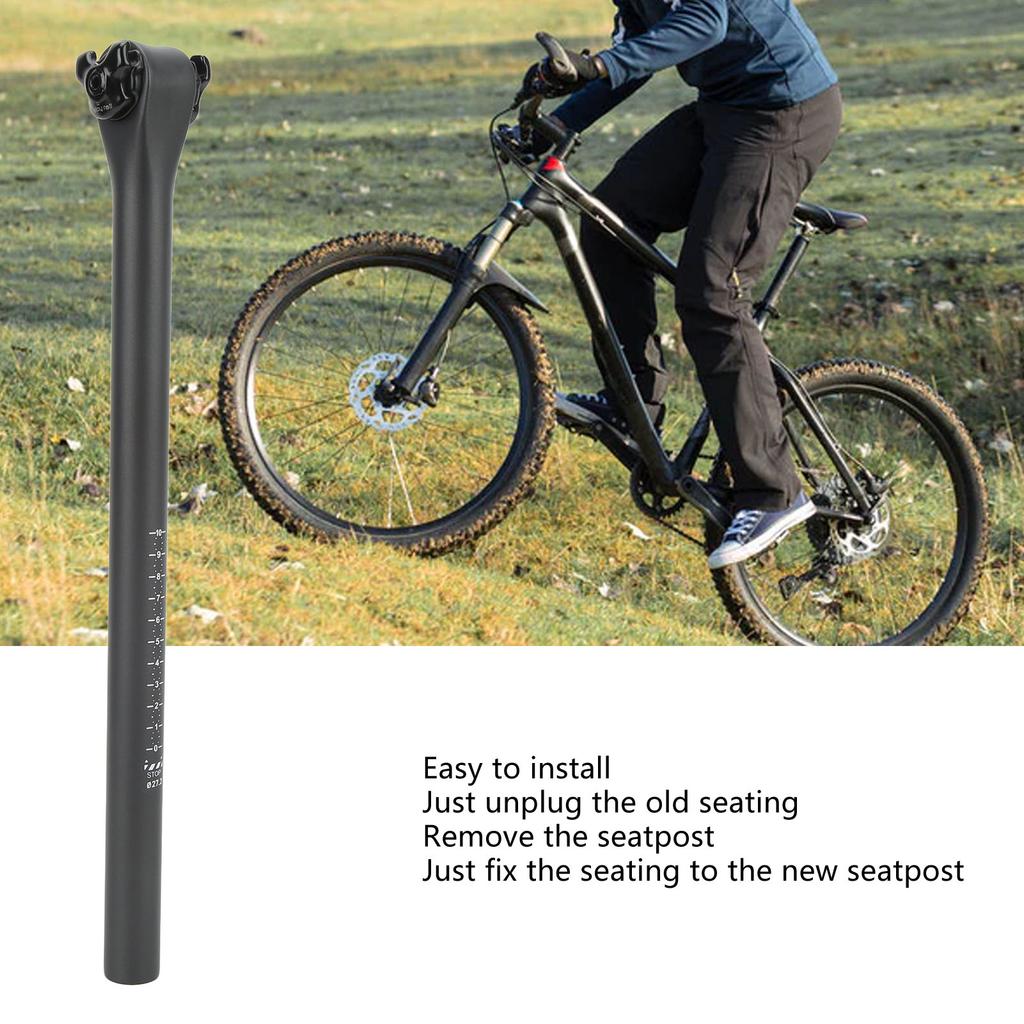 Bike Stpost Carbon   Lightweight Shock Absorption Bike Sting Accessories Black Gray Silver Matte