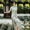 Sleeveless national style, new Chinese Suzhou long cheongsam, improved young 1011 new women's high-end sense, daily wear