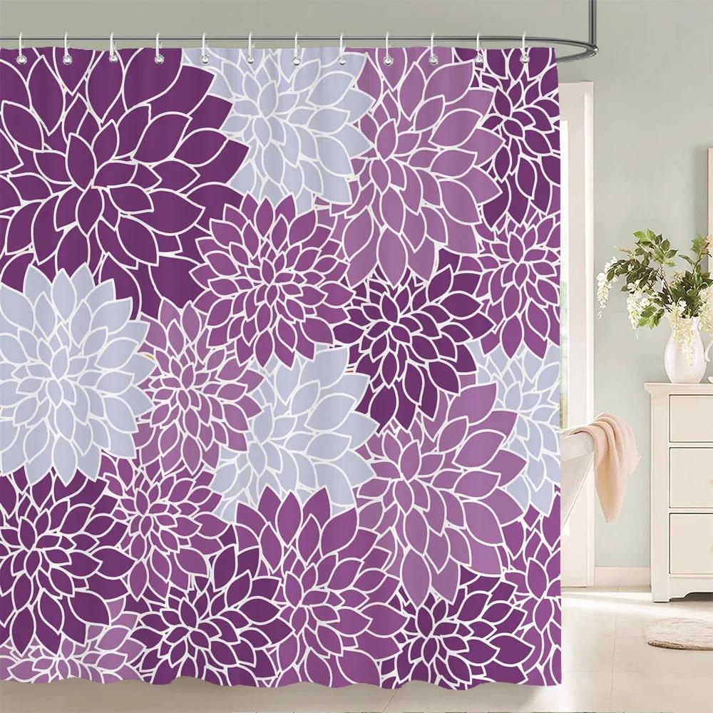 Красочные Красивые Занавески для Душа в Ванную с Одуванчиками Тканевые Водонепроницаемые Полиэстеровые Современные Простые Цветочные Занавески для Ванны 90x180cm-35x70in