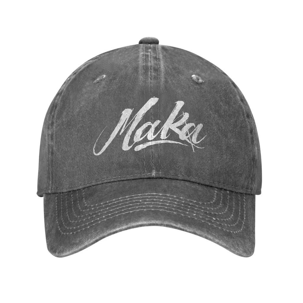 MAKA Aual Rapper Printed Cap For Unisex Cotton White Logo Letter Trucker Hat Daily Wear Baseball Cap Adjustable