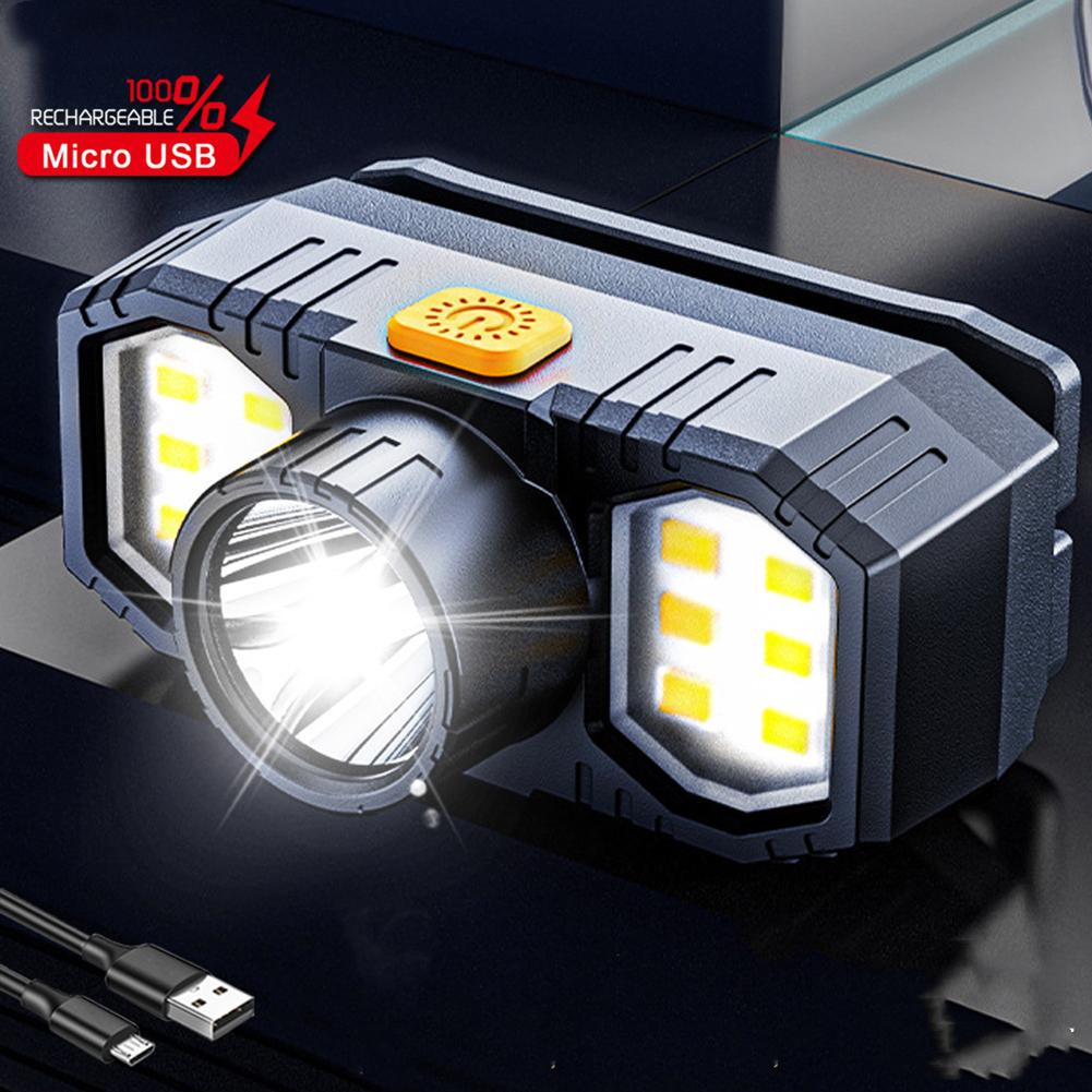 XPE+COB LED Powerful Headlamp Flashlight USB Rechargeable Super Bright Headlight Waterproof for Outdoor Camping Hiking Working