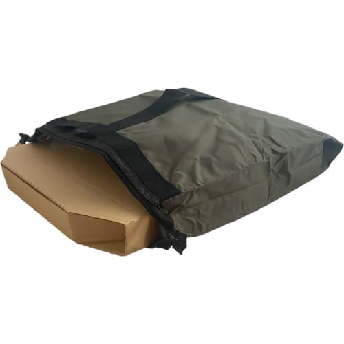 Insulated pizza takeout bag, perfect for pizza, sushi, and bento boxes. Carry it horizontally or vertically for convenient takeout. Aluminum-coated in