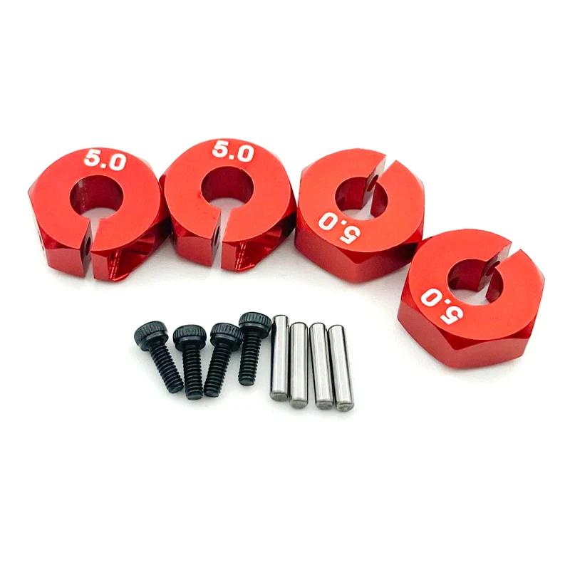 4 Pcs Aluminum 5/6/7mm Thickness Wheel Hex 12mm Drive Hubs With Pins Screws For RC Car Crawler Trucks HSP Tamiya Traxxas Slash