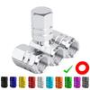 BFN1 4Pcs Car Tire Valve Stems Cap Knurling Style Theftproof Aluminum Alloy Tire Wheel Stem Air Valve Cap Covers Car Moto Trucks Bike